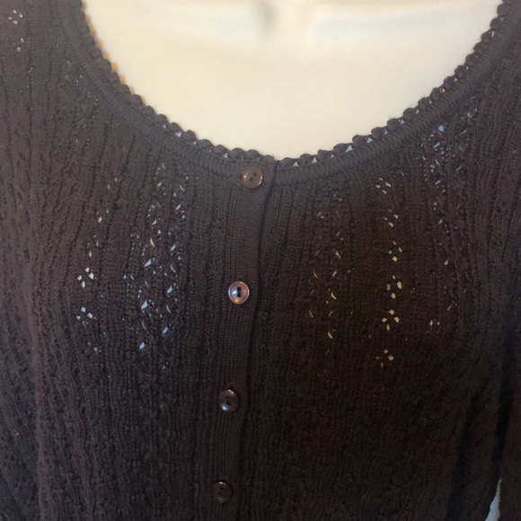 Nine West brown cardigan with sash, L - Picture 3 of 4